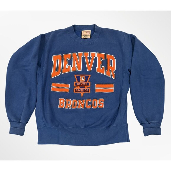 Vintage 90s Denver Broncos Crable Sportswear Crewneck Sweatshirt Size Medium - Picture 1 of 4